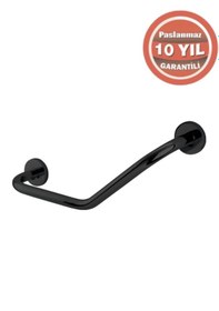 Resim Çelik Banyo Paslanmaz Pirinç Flora Küvet Tutamağı 40cm Mat Siyah 