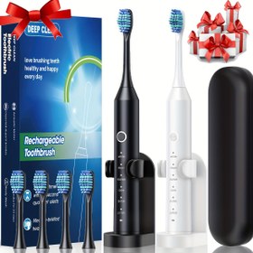 Resim Yetişkinler için Akıllı Otomatik Elektrikli Diş Fırçası, Yumuşak Kıllar, Altı Titreşim Frekansı Temizleme Modu, USB Şarj Edilebilir, Derin Temizlik, Lityum Pil, Polimer, 2 Dakikalık Zamanlayıcı ve Gece Modu Fonksiyonu ile, Günlük Kullanım için 