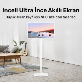 Resim NPO SW3293T 32'' Full HD 4/128GB Android Dokunmatik Şarjlı Taşınabilir Smart Led Ekran 