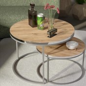 Resim Reyo Orta Sehpa İkili Gümüş Lux Special Atlantik Çam 