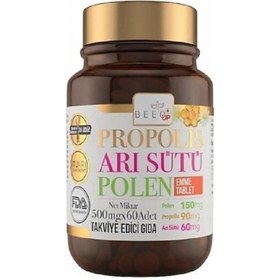 Resim Bee'o Up Propolis Arı Sütü Polen Çocuk 60 Çiğneme Tableti 