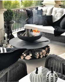 Resim Fujı Short Odunluklu Ateş Çukuru, Bahçe Şöminesi & Bahçe Masası 