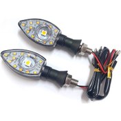 Resim Motosiklet Üniversal Led Sinyal Beyaz Camlı Mercekli 