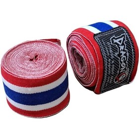 Resim Dragondo 83818 Thailand Bayraklı 3,5 Metre Elastik Bandaj Boks Bandajı Muay Thai Bandajı Kick Boks Bandajı Çok Renkli 