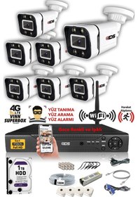 Resim Ids 7 Kameralı 5mp Sony Lensli 1080p Fullhd Gece Renkli Full Kamera Seti Su Geçirmez Cepten İzle Ds 2031hd Wl Set7 1tb 