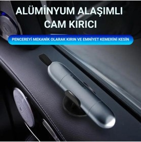 Resim Polham 2in1 Araç İçi Cam Kırıcı ve Emniyet Kemer Kesici, Premium Acil Durum Kiti, Hayat Kurtarıcı Si 