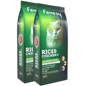 Resim Fevesy Tavuk & Pirinçli Yetişkin Kedi Maması 2 x 1 KG 
