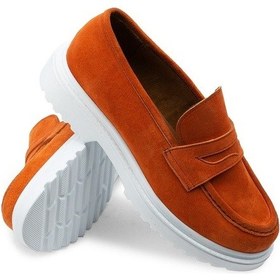Resim Deery Hakiki Süet Turuncu Loafer Kadın Ayakkabı Turuncu 
