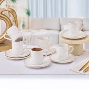 Resim Aryıldız Dore 12 Parça 6 Kişilik Kahve Fincan Takımı 90 ml 