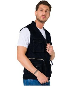 Resim Şensel, Çok Cepli Kot Yelek, Lacivert -118E2145- Dört Mevsim 