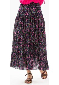 Resim Buse Vual Uzun Etek Tomurcuk Desen Koyu Mor 6169-koyu Mor Koyu Mor 