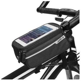 Resim Pazly Mufunye Mtb Bisiklet Üst Boru Çantası, 6 Ekran Boyutu, Telefon, Kulaklık Deliği, Siyah Siyah 