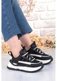 Resim Guja Mask Rahat Hafif Kalın Taban Kadın Sneaker Ayakkabı Siyah 