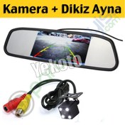 Resim Dikiz Aynasından Geri Görüş Kamerası + Dikiz Aynası Lcd Görüntülü 