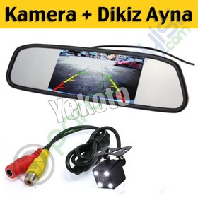 Resim Dikiz Aynasından Geri Görüş Kamerası + Dikiz Aynası Lcd Görüntülü 