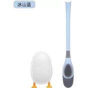 Resim Vkemall Mavi Su Altı Ördek Desenli Duvar Takılı Silikon Tuvalet Fırçası - Delik Olmadan Asılı, Uzun Saplı, Köşelere Ulaşır, Yumuşak Tüyler 