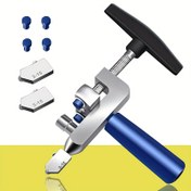 Resim Elmas Tekerlekli 2'si 1 Arada Manuel Cam ve Fayans Kesici - DIY & İnşaat için Hassas Kesim Aleti, Ayarlanabilir Metal Taban & Mengeneler, Hafif Taşınabilir Tasarım (Sağlam Çerçeve + Mavi Vidalar), İnşaat Ekipmanı, Ergonomik Sap, Dayanıklı Yapı 