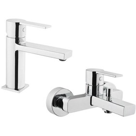 Resim Artema Flo S Lavabo + Musluk + Banyo Batarya Seti Krom 