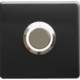 Resim Lockway Z-201sb Siyah Paslanmaz Tek Kontak Zil Butonu Beyaz Led 