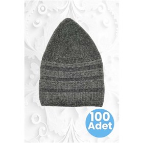 Resim Tezzgelsin 100'lü Kadife Takke Kaliteli Namaz Takkesi Füme 
