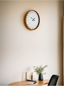 Resim 36 Cm Turuncu 24 Saat Göstergeli Özel Tasarım Duvar Saati Açık 