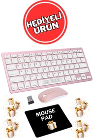 Resim Maybax Ultra Slim Tv Pc Mobile Tablet Uyumlu Kablosuz Q Klavye Mouse Seti 2.4 Ghz Wireless Set 