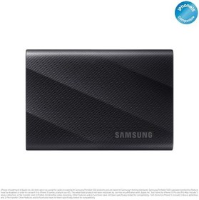 Resim Samsung Taşınabilir T9 SSD, USB 3.2 Gen 2x2 1 TB, 2.000 MB/sn Okuma, 2.000 MB/sn Yazma, Siyah, MU-PG1T0B/WW 