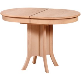Resim Evim-E Aksesuar Oval Ortadan Ayaklı Açılır Masa 75x108 Cm Ahşap Ham Cilasız 