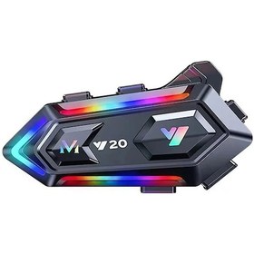Resim Y20 Motor Kurye Kask Kulaklık Rgb Modlu Bluetooth Motosiklet Kulaklık 5.3 Bluetooth Interkom 