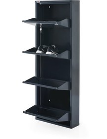 Resim Pratik Metal Ayakkabılık ve Mobilya 4'lü Kilitli Pratik Metal Ayakkabılık (gri) 