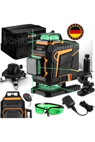 Resim BÖHRER ALMAN 4 KÖŞE 16 SATIR 4*360 ÇİFT AKÜLÜ YEŞİL ÇİZGİ LAZER HİZALAMA MAKİNESİ 