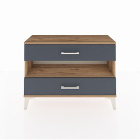 Resim Arges Şifonyer Tek Raflı 2 Çekmeceli 88x30x64 - Çam / Antrasit 