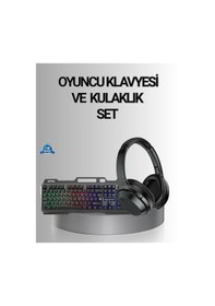 Resim Diğer Işıklı Oyuncu Klavye Mouse Ve Bluetooth Kulaklık Seti Türkçe Q Usb 