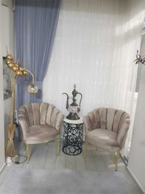 Resim Garden House Vizon Kumaşlı Metal Ayaklı Papatya Ofis Dekoratif Koltuk Berjer Tekli Bekleme Koltuğu Çok Renkli 