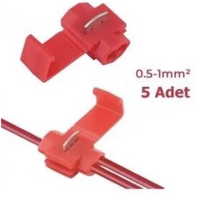 Resim maasco Hızlı Kablo Ekleme Parçası 5 Adet kirmizi renk (0,5-1,5 mm Kablo İçin) 