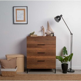 Resim Adore Mobilya Oryana 4 Çekmeceli Şifonyer-Koyu Ceviz 80x104x44 cm 