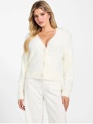 Resim Guess Kinako Kadın Beyaz Triko Hırka W5br0dz3bh0-g1o6 Beyaz 