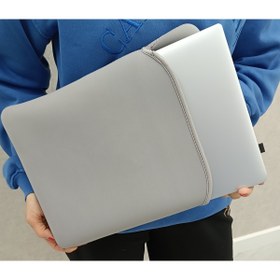 Resim Case Club Suya Dayanıklı Neopren Notebook Tablet Ipad Macbook Pro Air Gri Laptop Kılıfı Çantası 13" Inç 15" 