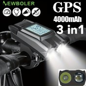 Resim Hızometre ve Mesafe ile GPS Bisiklet Lambası, 4 Aydınlatma Modu, Ultra Parlak USB Şarj Edilebilir Pil, 4000mAh, Direksiyon Montajı, Siyah/Mavi/Beyaz, Bisiklet Aksesuarları, Bisiklet Aksesuarı, Modern Bisiklet Lambası, Yüksek Performanslı LED 