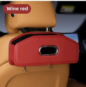Resim Xuweiwei 1 Adet Wine Red Araç Koltuğu Arkası Saklama Kutusu Çok Fonksiyonlu Araç Mendil Saklama Çantası 