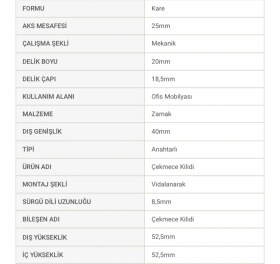 Resim Hafele Çekmece Kilidi Kapak Kilidi ve Çekmece 