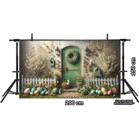 Resim Venspor Bahar ve Paskalya Temalı Rustik Arkaplan 200x150cm Fon Duvar Örtüsü 