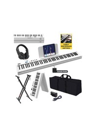 Resim Midex PLX-100WH-ST Taşınabilir Dijital Piyano Tuş Hassasiyetli 88 Tuş Bluetooth Şarjlı (STAND Sustain Kulaklık Çanta Metod) 