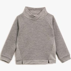 Resim Erkek Bebek Dik Yaka Uzun Kollu Sweatshirt 