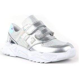 Resim Rakerplus Hakiki Deri Gümüş Renl Cırtlı Kız Çocuk Sneaker Ayakkabı 