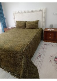 Resim Tavşan Tüyü El Dokuma Çift Kişilik Yatak Örtüsü 280x260 -yeşil Yeşil 