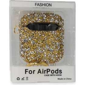 Resim Dukkanıum Newface Airpods 2 (2.nesil) Mira Taşlı Kılıf - Gold 
