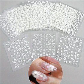 Resim 10 Yaprak Tırnak Stickerları - Küçük Taze Bahar Çiçek Tasarımı, El & Ayaklar için Glitter Vurgulu Kendinden Yapışkanlı PVC Tırnak Süslemeleri, Tek Kullanımlık Tırnak Sanatı Dekorasyonları, Manikür Aksesuarları, Kaprisli Dekor 