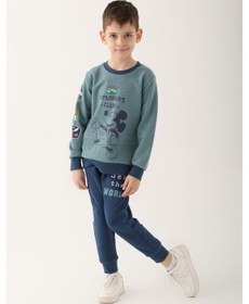 Resim Mickey Mouse Pastel Yeşil Erkek Çocuk Eşofman Takımı 