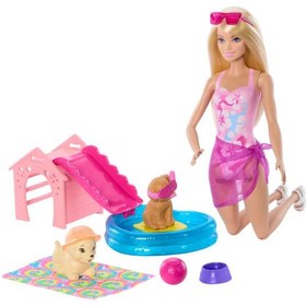 Resim Barbie Köpekçikle Havuz Partisi Oyun Seti JBF35 